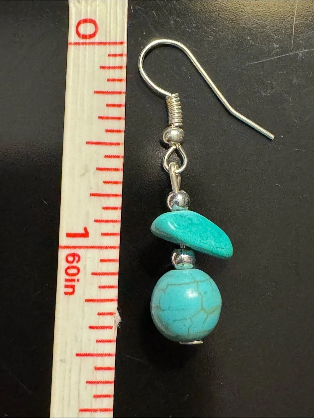 Faux Turquoise Dangle Earrings
